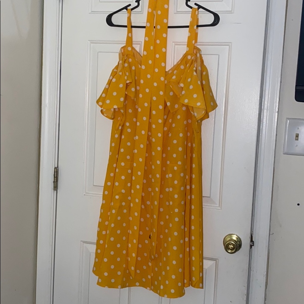 Yellow polka dot dress
